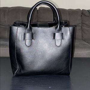 Black satchel tote bag
